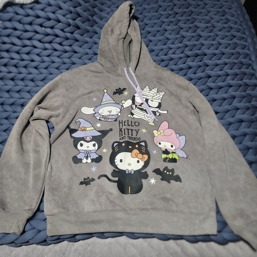 Hello Kitty and Friends Gray Hoodie Child Size S (4-6) Like New